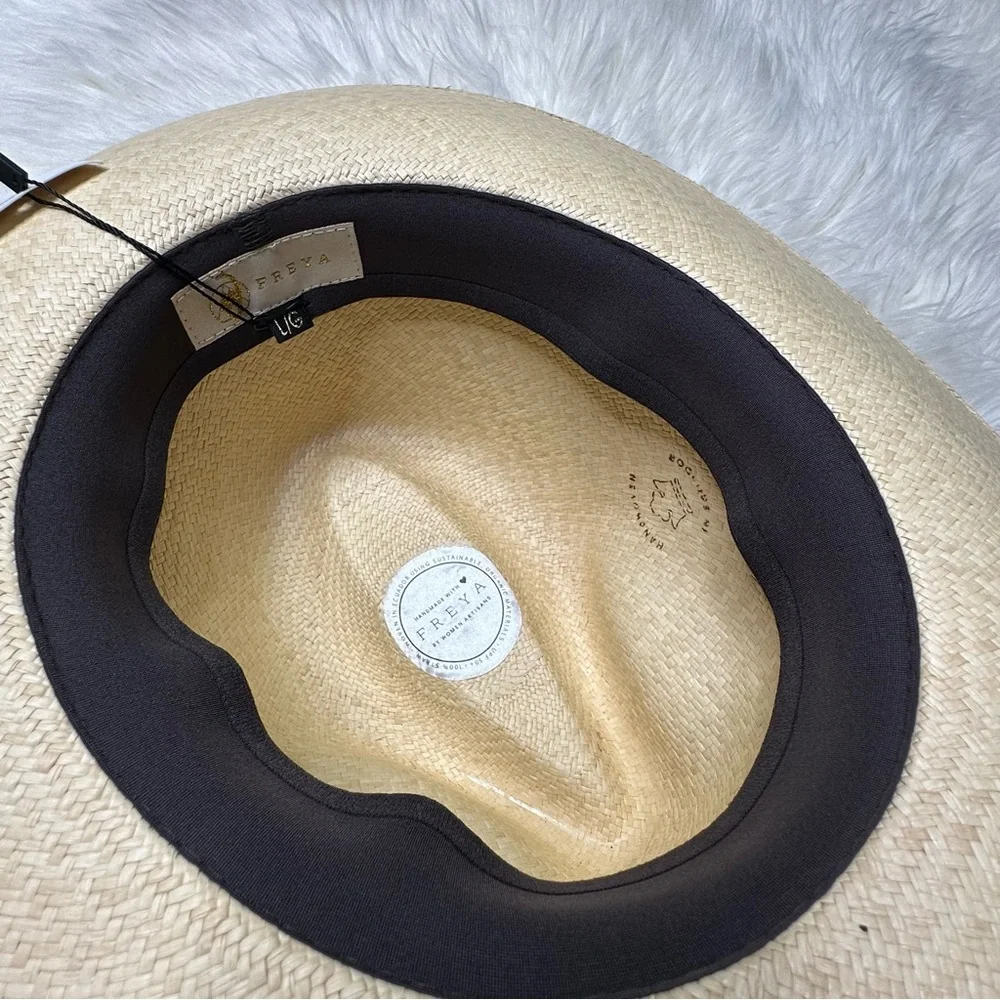 VERONICA BEARD x FREYA Gardenia White Cream Straw Field Hat Ribbon and Strap NWT - Picture 9 of 16